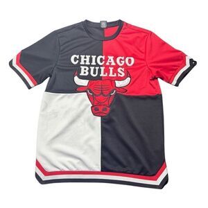 Unk NBA Chicago Bulls Jersey Style Warm Up Shirt Mens Medium Red Black White